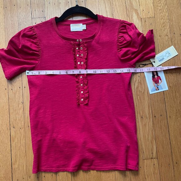 NATION LTD Cleo 70's Tuxedo Tee Heartbreaker Size XS, NWT - Picture 7 of 10